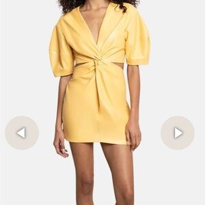 A.L.C. Yellow Mini Dress with Twist Detail